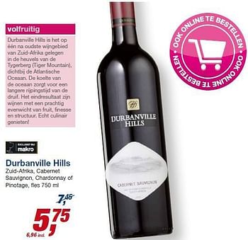 Aanbiedingen Durbanville hills - Rode wijnen - Geldig van 23/07/2014 tot 05/08/2014 bij Makro