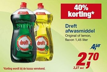 Aanbiedingen Dreft afwasmiddel original of lemon - Dreft - Geldig van 23/07/2014 tot 05/08/2014 bij Makro