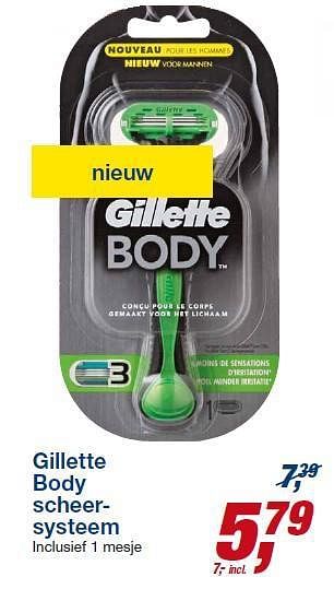 Aanbiedingen Gillette body scheersysteem - Gillette - Geldig van 23/07/2014 tot 05/08/2014 bij Makro