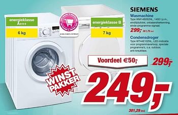 Aanbiedingen Siemens wasmachine wm14b262nl - Siemens - Geldig van 23/07/2014 tot 05/08/2014 bij Makro