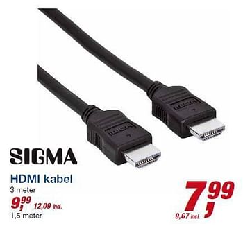 Aanbiedingen Hdmi kabel - Sigma - Geldig van 23/07/2014 tot 05/08/2014 bij Makro