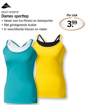 Aanbiedingen Crivit sports dames sporttop - Crivit Sports - Geldig van 24/07/2014 tot 27/07/2014 bij Lidl