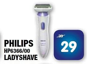 Aanbiedingen Philips hp6366-00 ladyshave - Philips - Geldig van 25/07/2014 tot 07/08/2014 bij Maxwell