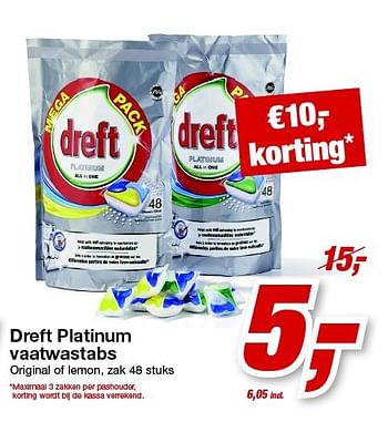 Aanbiedingen Dreft platinum vaatwastabs - Dreft - Geldig van 26/07/2014 tot 27/07/2014 bij Makro