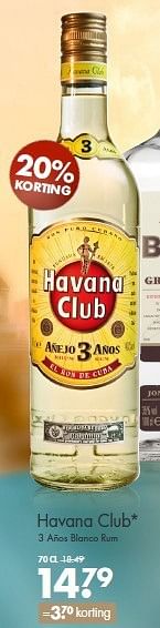 Aanbiedingen Havana club 3 años blanco rum - Havana club - Geldig van 27/07/2014 tot 09/08/2014 bij Mitra
