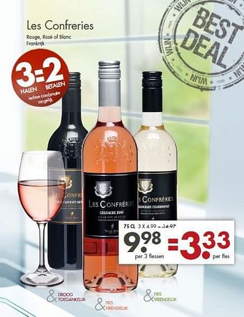 Aanbiedingen Les confreries rouge, rosé of blanc frankrijk - Rosé wijnen - Geldig van 27/07/2014 tot 09/08/2014 bij Mitra