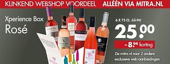 Aanbiedingen Xperience box rosé - Rosé wijnen - Geldig van 27/07/2014 tot 09/08/2014 bij Mitra