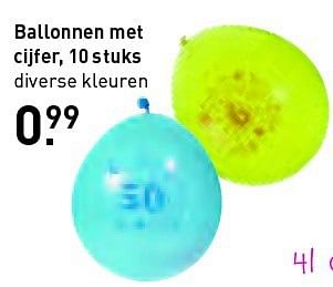 Aanbiedingen Ballonnen met cijfer - Huismerk - Xenos - Geldig van 27/07/2014 tot 09/08/2014 bij Xenos