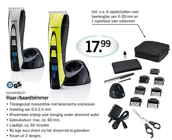 Aanbiedingen Silvercrest haar--baardtrimmer - SilverCrest - Geldig van 28/07/2014 tot 30/07/2014 bij Lidl