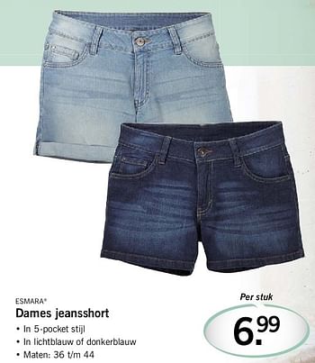 Aanbiedingen Esmara dames jeansshort - Esmara - Geldig van 28/07/2014 tot 30/07/2014 bij Lidl
