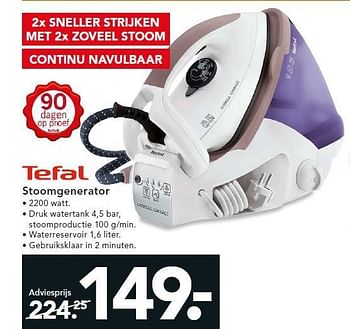 Aanbiedingen Tefal stoomgenerator - Tefal - Geldig van 28/07/2014 tot 06/08/2014 bij Blokker