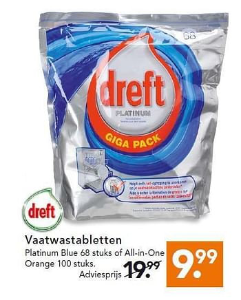 Aanbiedingen Vaatwastabletten - Dreft - Geldig van 28/07/2014 tot 06/08/2014 bij Blokker