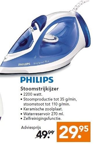 Aanbiedingen Philips stoomstrijkijzer - Philips - Geldig van 28/07/2014 tot 06/08/2014 bij Blokker