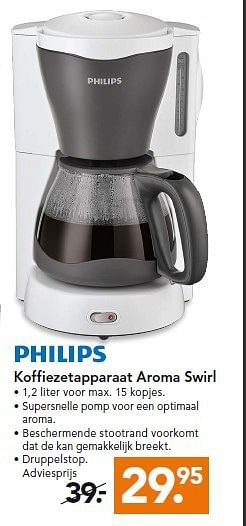 Aanbiedingen Philips koffiezetapparaat aroma swirl - Philips - Geldig van 28/07/2014 tot 06/08/2014 bij Blokker