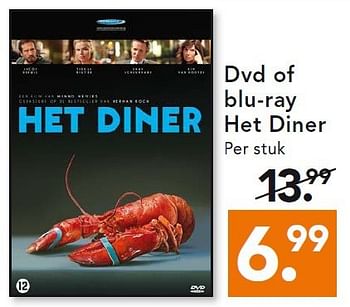 Aanbiedingen Dvd of blu-ray het diner - Huismerk - Blokker - Geldig van 28/07/2014 tot 06/08/2014 bij Blokker