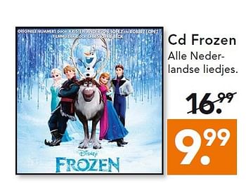 Aanbiedingen Cd frozen - Disney - Geldig van 28/07/2014 tot 06/08/2014 bij Blokker