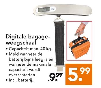 Aanbiedingen Digitale bagageweegschaal - Huismerk - Blokker - Geldig van 28/07/2014 tot 06/08/2014 bij Blokker