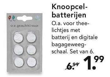 Aanbiedingen Knoopcelbatterijen - Huismerk - Blokker - Geldig van 28/07/2014 tot 06/08/2014 bij Blokker