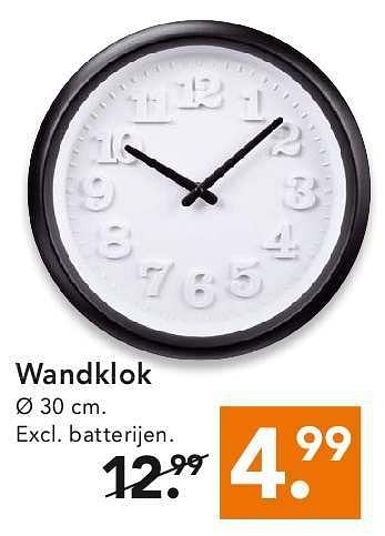Aanbiedingen Wandklok - Huismerk - Blokker - Geldig van 28/07/2014 tot 06/08/2014 bij Blokker