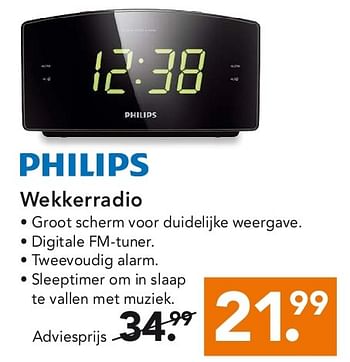 Aanbiedingen Philips wekkerradio - Philips - Geldig van 28/07/2014 tot 06/08/2014 bij Blokker