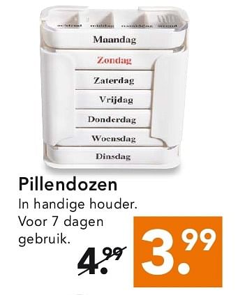 Aanbiedingen Pillendozen - Huismerk - Blokker - Geldig van 28/07/2014 tot 06/08/2014 bij Blokker