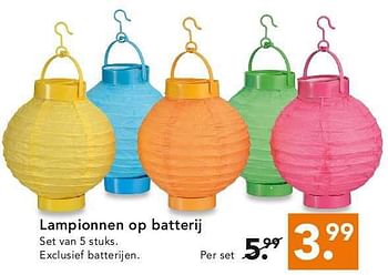Aanbiedingen Lampionnen op batterij - Huismerk - Blokker - Geldig van 28/07/2014 tot 06/08/2014 bij Blokker