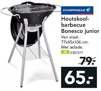 Aanbiedingen Houtskoolbarbecue bonesco junior - Campingaz - Geldig van 28/07/2014 tot 06/08/2014 bij Blokker
