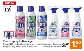 Aanbiedingen Fles of spray kalkreiniger - Antikal - Geldig van 28/07/2014 tot 06/08/2014 bij Blokker