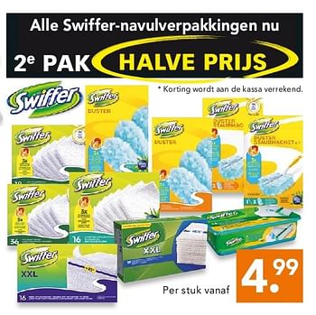 Aanbiedingen Alle swiffer-navulverpakkingen nu - Swiffer - Geldig van 28/07/2014 tot 06/08/2014 bij Blokker