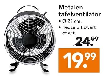 Aanbiedingen Metalen tafelventilator - Huismerk - Blokker - Geldig van 28/07/2014 tot 06/08/2014 bij Blokker