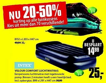 Aanbiedingen Velour comfort luchtmatras - Intex - Geldig van 28/07/2014 tot 10/08/2014 bij Jysk