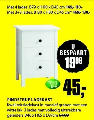 Aanbiedingen Pindstrup ladekast - Huismerk - Jysk - Geldig van 28/07/2014 tot 10/08/2014 bij Jysk