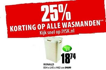 Aanbiedingen Ronald - Huismerk - Jysk - Geldig van 28/07/2014 tot 10/08/2014 bij Jysk