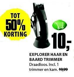 Aanbiedingen Explorer haar en baard trimmer - Huismerk - Jysk - Geldig van 28/07/2014 tot 10/08/2014 bij Jysk