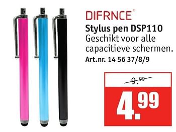 Aanbiedingen Stylus pen dsp110 - Difrnce - Geldig van 28/07/2014 tot 10/08/2014 bij Kijkshop