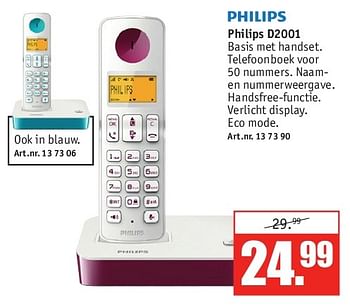Aanbiedingen Philips d2001 - Philips - Geldig van 28/07/2014 tot 10/08/2014 bij Kijkshop