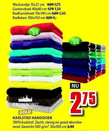 Aanbiedingen Karlstad handdoek - Kronborg - Geldig van 28/07/2014 tot 10/08/2014 bij Jysk