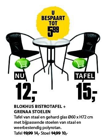 Aanbiedingen Blokhus bistrotafel + grenaa stoelen - Huismerk - Jysk - Geldig van 28/07/2014 tot 10/08/2014 bij Jysk