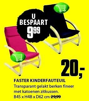 Aanbiedingen Faster kinderfauteuil - Huismerk - Jysk - Geldig van 28/07/2014 tot 10/08/2014 bij Jysk