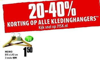 Aanbiedingen Heino - Huismerk - Jysk - Geldig van 28/07/2014 tot 10/08/2014 bij Jysk