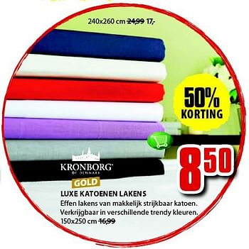 Aanbiedingen Luxe katoenen lakens - Kronborg - Geldig van 28/07/2014 tot 10/08/2014 bij Jysk
