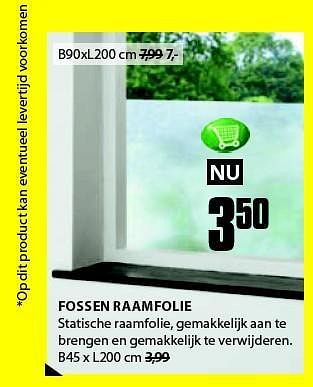 Aanbiedingen Fossen raamfolie - Huismerk - Jysk - Geldig van 28/07/2014 tot 10/08/2014 bij Jysk