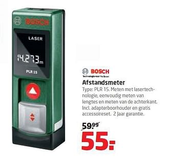 Aanbiedingen Bosch afstandsmeter plr 15 - Bosch - Geldig van 28/07/2014 tot 10/08/2014 bij Formido
