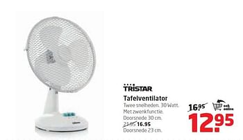 Aanbiedingen Tristar tafelventilator snelheden - Tristar - Geldig van 28/07/2014 tot 10/08/2014 bij Formido