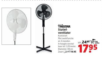 Aanbiedingen Tristar statiefventilator - Tristar - Geldig van 28/07/2014 tot 10/08/2014 bij Formido