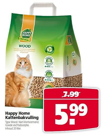Aanbiedingen Happy home kattenbakvulling - Happy Home - Geldig van 28/07/2014 tot 10/08/2014 bij Boerenbond
