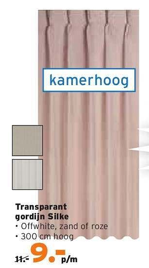 Aanbiedingen Transparant gordijn silke - Huismerk - Kwantum - Geldig van 28/07/2014 tot 10/08/2014 bij Kwantum