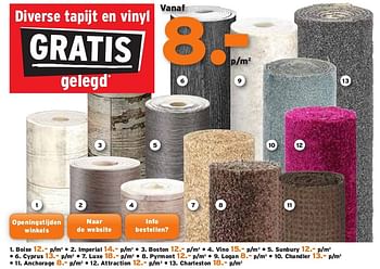 Aanbiedingen Diverse tapijt en vinyl - Huismerk - Kwantum - Geldig van 28/07/2014 tot 10/08/2014 bij Kwantum