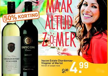 Aanbiedingen Inycon estate chardonnayviognier of merlot - Rode wijnen - Geldig van 28/07/2014 tot 17/08/2014 bij Gall & Gall