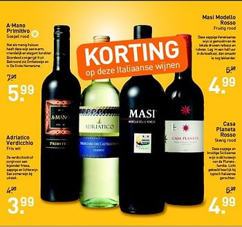 Aanbiedingen A. mano primitivo - Rode wijnen - Geldig van 28/07/2014 tot 17/08/2014 bij Gall & Gall